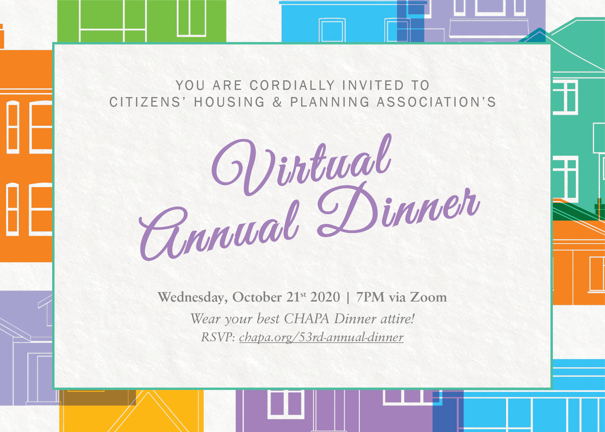 Invitation for CHAPA's Annual Dinner 2020